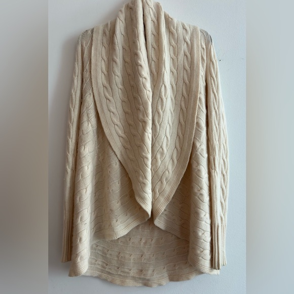 RALPH LAUREN BLACK LABEL  100% CASHMERE  CABLE KNIT CIRCLE KNIT CARDIGAN - Picture 4 of 9